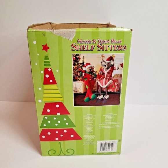 Shelf Sitters Mouse and Teddy Bear  22'' Stuffed Christmas Decor 915993 Costco - Picture 6 of 7